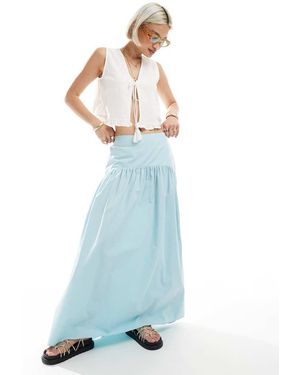 ASOS Drop Waist Maxi Skirt - Blue