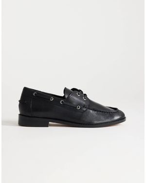 TOPSHOP – brandi – schnürschuhe aus leder - Schwarz