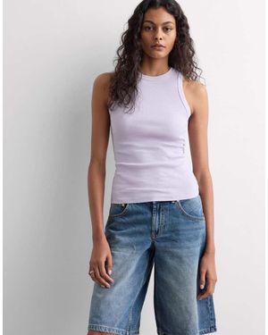 Intimissimi Ribbed Superior Cotton Vest Top - Blue
