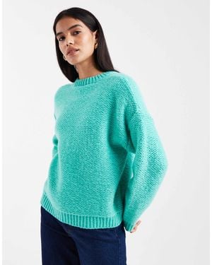 Miss Selfridge – bouclé-pullover - Blau