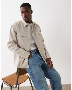 Calvin Klein Cotton Utility Overshirt - Natural