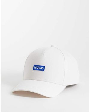HUGO Gorra Blanca Con Recuadro Del Logo Alyce De -Blanco
