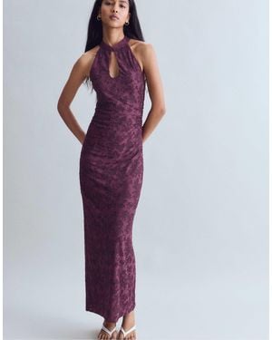 Stradivarius Jacquard-midikleid - Lila
