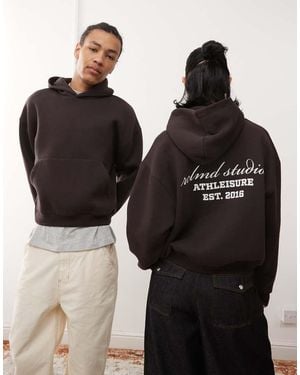 Reclaimed Vintage Unisex Cropped Boxy Logo Hoodie - Black