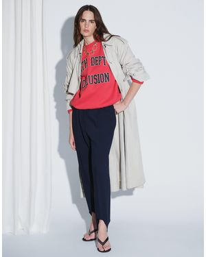 Collusion Kastiges sweatshirt mit varsity-stickerei - Rot