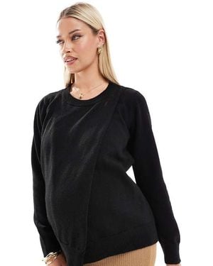 Mama.licious Mamalicious Maternity Split Front Jumper With Nursing Functionality - Black