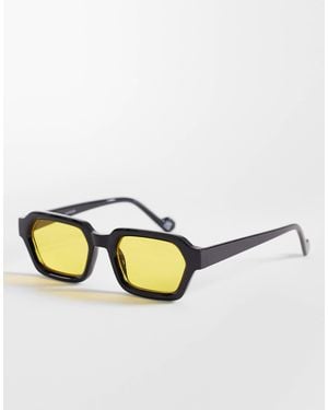 ASOS Rectangle Sunglasses - Natural