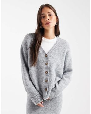 4th & Reckless Wool Feel Longline Pocket Detail Cardigan Co-Ord - Grey