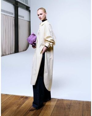 ASOS Longline Shirt Dolphin Hem - White