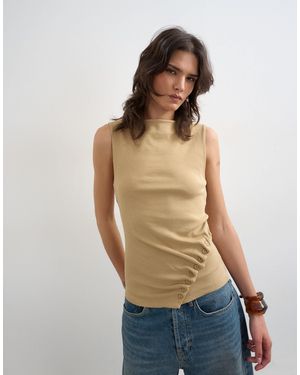 TOPSHOP – geripptes oberteil - Natur