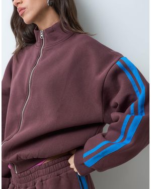 ASOS Funnel Neck Stripe Detail Zip Up Jacket Co-ord - Purple