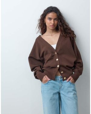 ASOS Gebreid Losvallend Oversized Vest Met Vleermuismouwen - Bruin