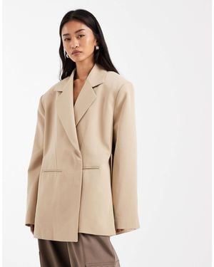 ASOS A Line Oversized Blazer - Natural