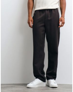 ASOS Straight Herringbone Trouser - Gray