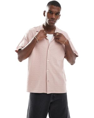 Jack & Jones Jacquard Short Sleeve Shirt - Pink