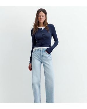 Pull&Bear Straight Wide-leg Jeans - Blue