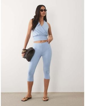 ASOS Jersey Mid Rise Capri leggings Co-ord - Blue
