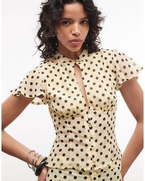 Collusion Polka Dot Keyhole Corseted Top Co-ord - White
