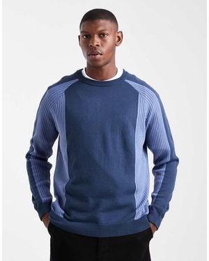 ASOS Ruimvallende Gebreide Trui Met Lange Raglanmouwen En Ronde Hals - Blauw