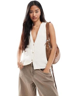 ONLY Textured Knitted Waistcoat - White