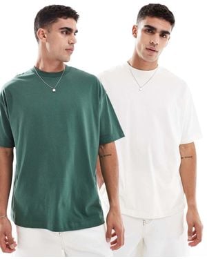 ASOS Essential 2 Pack Oversized T-shirts - Green