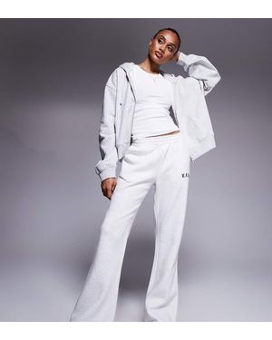 Kaiia Tall Cotton Blend Embroidered Logo Wide Leg Trackies - Blue