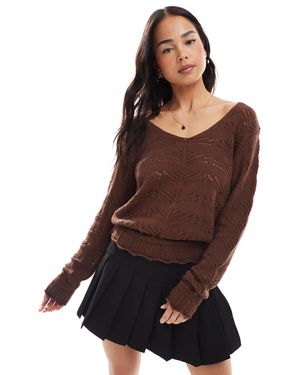 Miss Selfridge – gehäkelter pullover - Braun