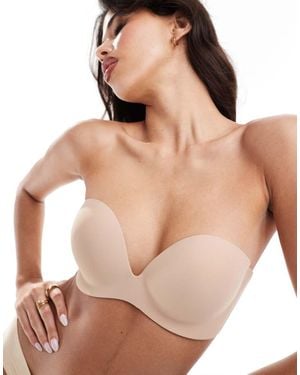 Bye Bra Strapless And Backless Stick On Bra With Clear Side Wings - Natural