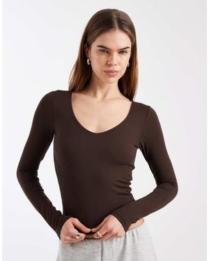 Cotton On Active Ultra Soft Scoop Neck Long Sleeve Top - Black