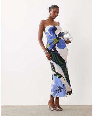 ASOS Satin Bandeau Maxi Dress - White