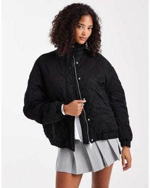 ASOS Quilted Bomber With Yoke Detail - Black
