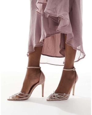 New Look Embellished Acrylic Heeled Court Shoe - Pink
