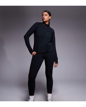 4505 Curve Icon Active Zip Up Sculpting Long Sleeve Jacket With Zip Pockets - Blue