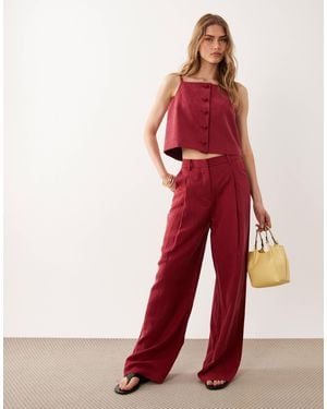 Mango Bonnie Relaxed Pants - Red