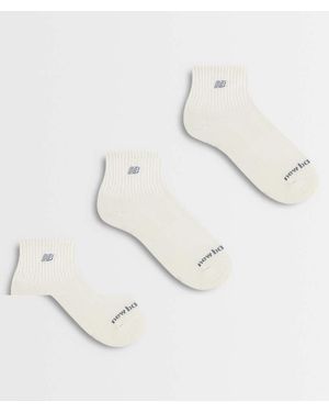 New Balance Calzini Alla Caviglia Con Toppa Logo, Confezione Da 3, Sporco - Neutro