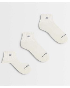 New Balance Sokken Met Logo Patch, 3-Pack, Enkelsokken - Naturel