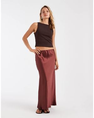 ASOS – asymmetrischer satin-maxirock - Rot
