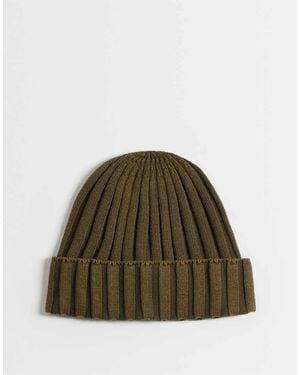 ASOS Knitted Chunky Rib Mini Beanie - Green