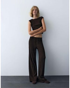 Pull&Bear – hose aus kreppstoff - Grau