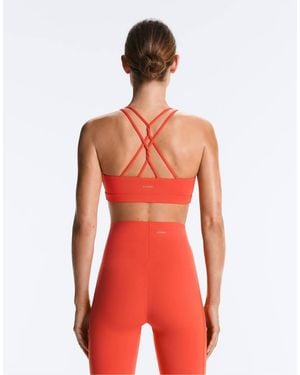 Oysho Comfortlux Light Support Sports Bra With Crossover Straps - Red