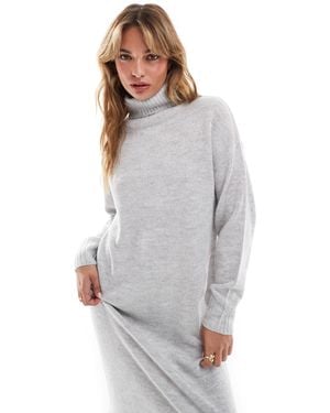 Threadbare – übergroßes maxi-pulloverkleid - Grau