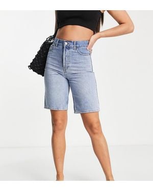 TOPSHOP Pantaloncini Taglio Lungo Candeggiati - Blu
