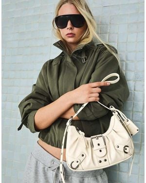 Bershka Shoulder Bag With Buckle - Green