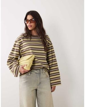 Gina Tricot Long Sleeve Top - Natural