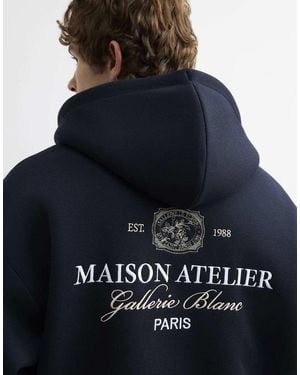 River Island Premium Cotton Maison Hoodie - Blue