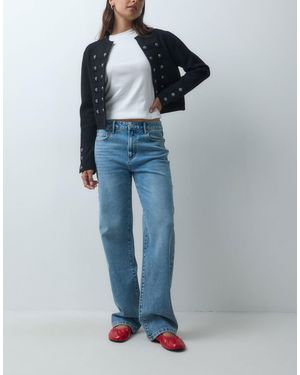 Vero Moda Allison straight-leg-jeans mit mittelhohem bund - Blau