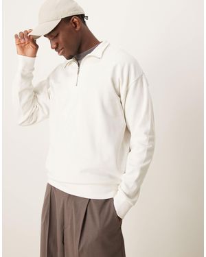 New Look 1/4 Zip Funnel Neck - Natural