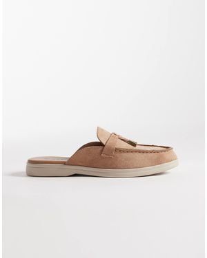 SEQWL Wide Fit Mule Tassel Trim Loafers - White
