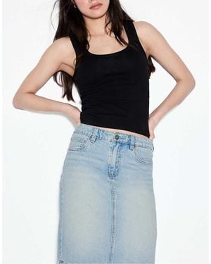 Stradivarius Denim Mini Skirt - Blue