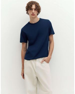 Pull&Bear – schmales basic-t-shirt - Blau